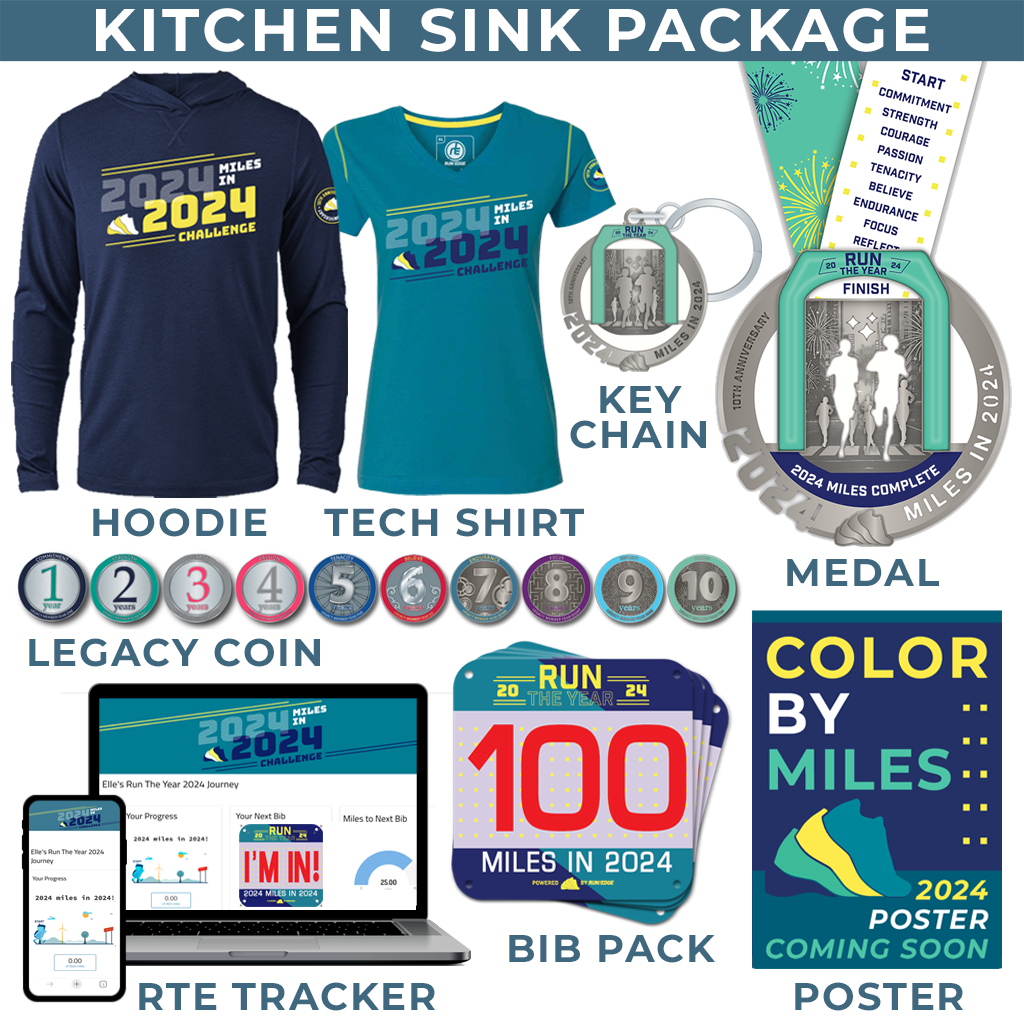 Run The Year 2024 Miles In 2024 Challenge Run Walk Step Move   2024 RTY Kitchen Sink Package 1 